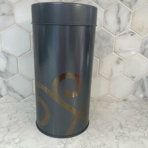 Teavana 6” Metal & Gold Tea Tin Canister